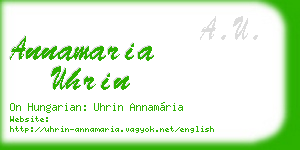 annamaria uhrin business card